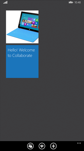 Screenshot of Surface Pro with the text: Hello! Welcome to Collaborate