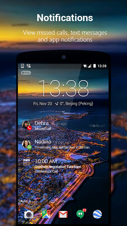 Screenshot of notifications