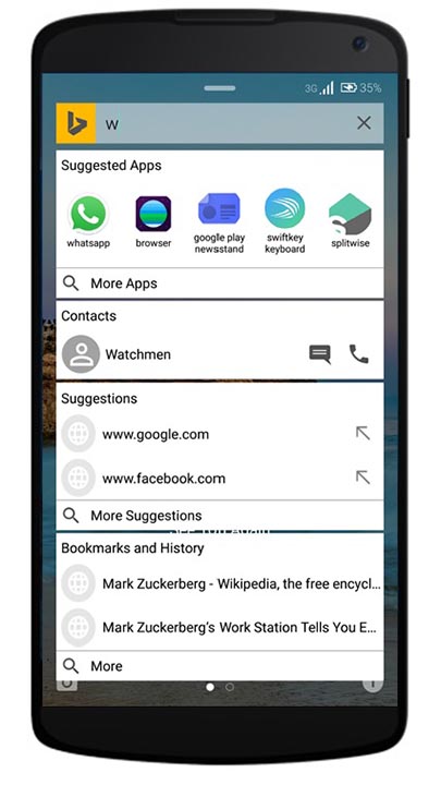 Suggested apps screenshot