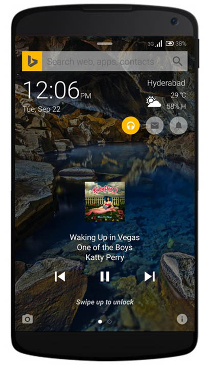 Screenshot of music player