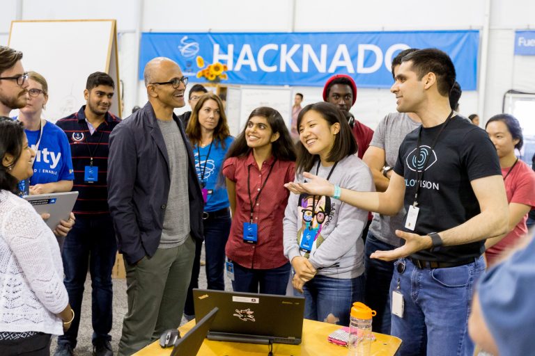 2016 Hackathon teams meet Microsoft CEO Satya Nadella