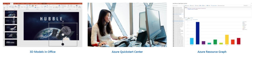 Wall of Fame inductees: 3D Models in Office, Azure Quickstart Center, Azure Resource Graph