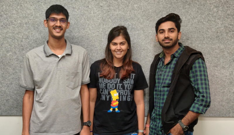 Group Tabs and Share - team photo with Hemant Bharadwaj, Anushka Kedia, Vijay Saayi