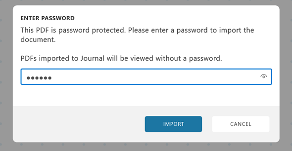 Screenshot example of password-protected PDF