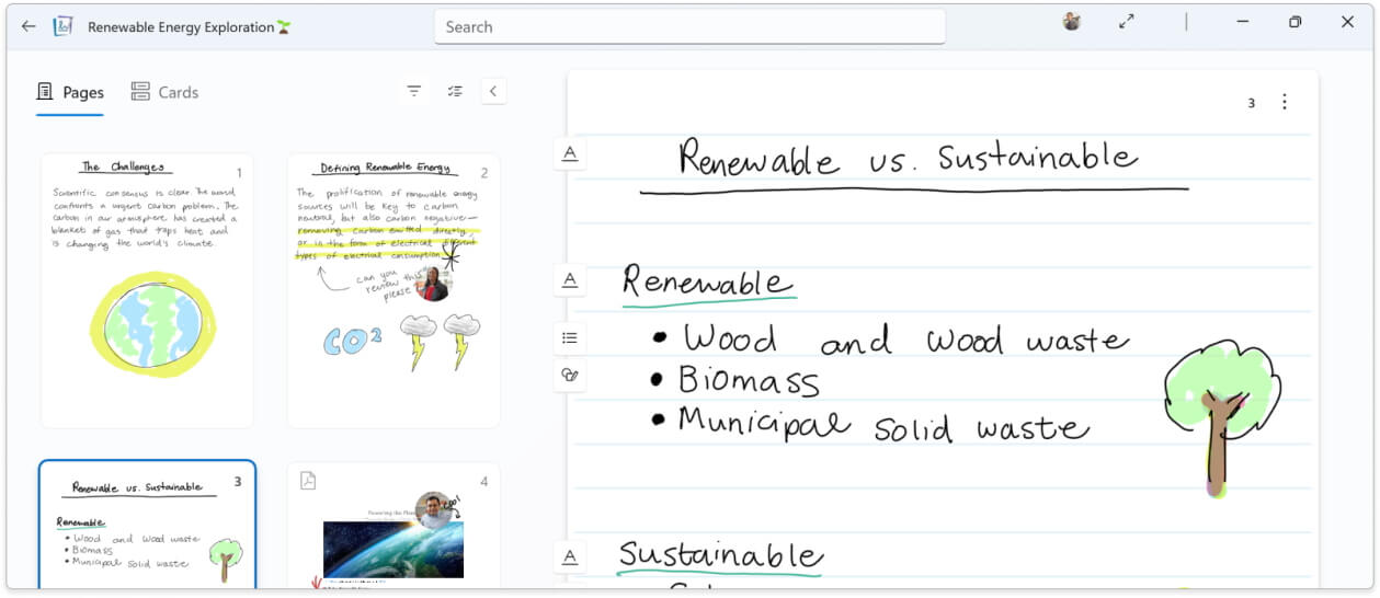 Journal hero image, screenshot of the Journal app with handwritten notes and drawn diagrams