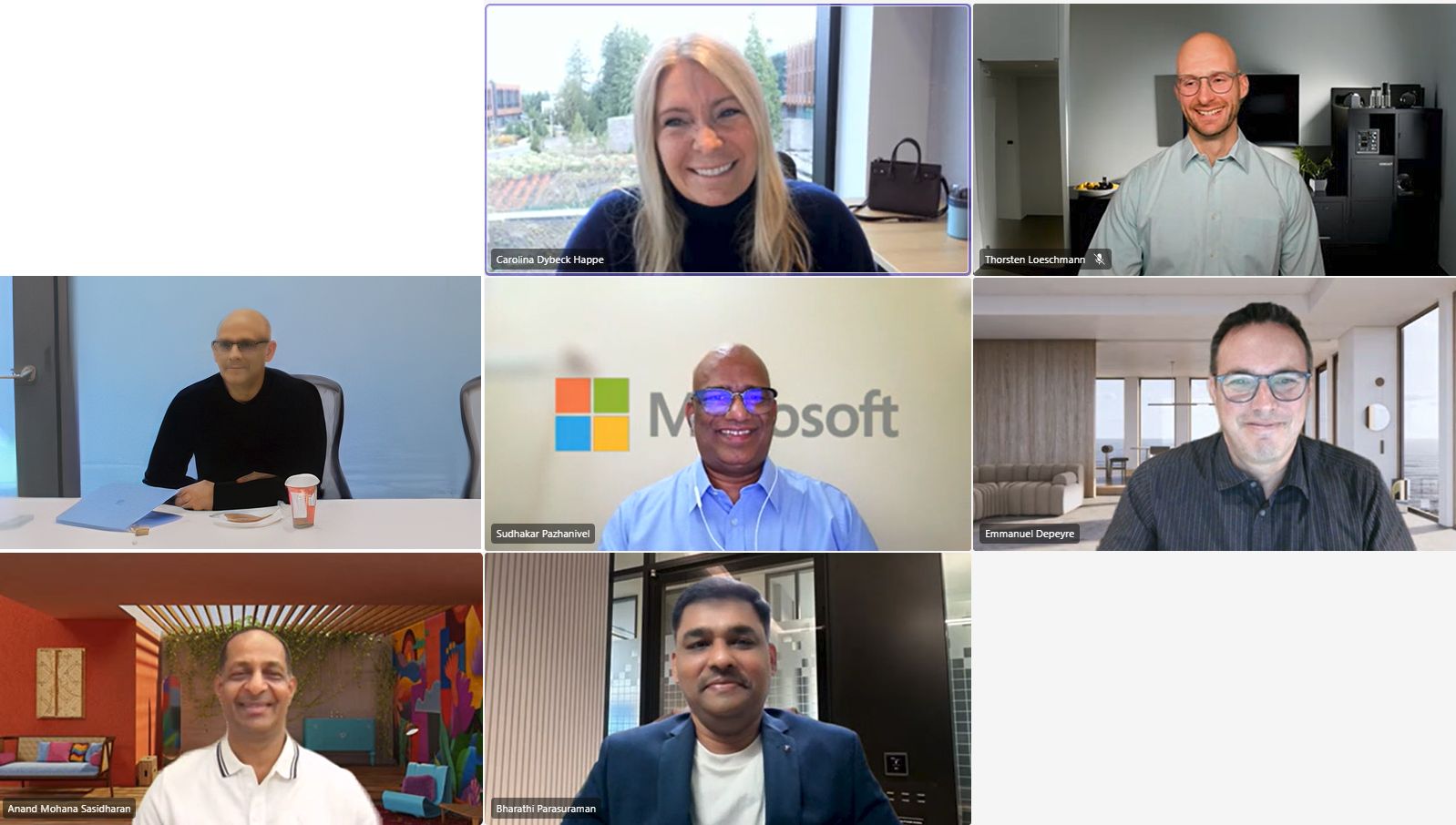 Teams photo of the members of the Project Pathfinder team and Microsoft leadership